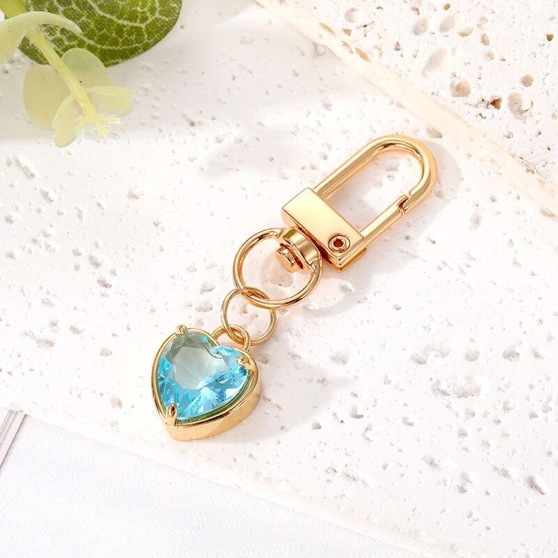 Glass Bling Colorful Heart Crystal Keychains Keyring For Women Friend Gift Trendy Cute Love Bag Car Airpods Box Mini Accessories Glass Bling Colorful Heart Crystal Keychains Keyring For Women Friend Gift Trendy Cute Love Bag Car Airpods Box Mini Accessories