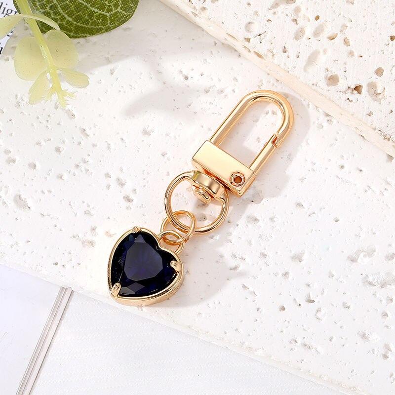 Glass Bling Colorful Heart Crystal Keychains Keyring For Women Friend Gift Trendy Cute Love Bag Car Airpods Box Mini Accessories Glass Bling Colorful Heart Crystal Keychains Keyring For Women Friend Gift Trendy Cute Love Bag Car Airpods Box Mini Accessories