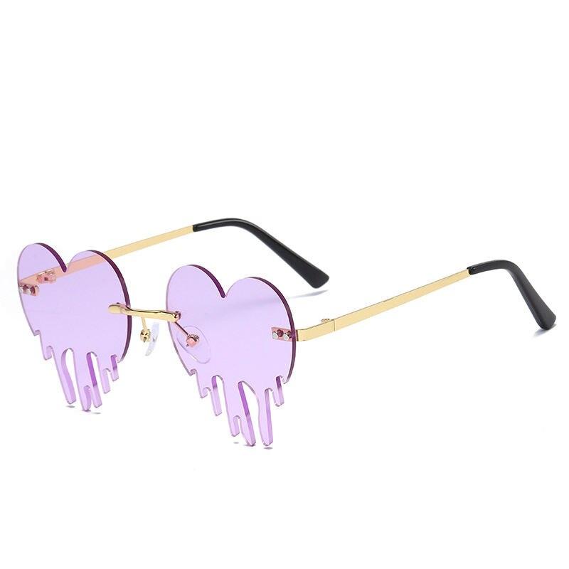 Rimless Heart Tear Sunglasses Women Frameless Metal Glasses Man Decorative Street Catwalk Prom Party Sexy Love Shape Eyewear Rimless Heart Tear Sunglasses Women Frameless Metal Glasses Man Decorative Street Catwalk Prom Party Sexy Love Shape Eyewear