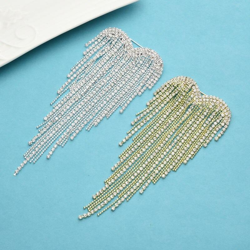 Wuli&baby Heart Tassels Brooches For Women 2021 2-color Rhinestone Weddings Party Office Brooch Pins Gifts Wuli&baby Heart Tassels Brooches For Women 2021 2-color Rhinestone Weddings Party Office Brooch Pins Gifts