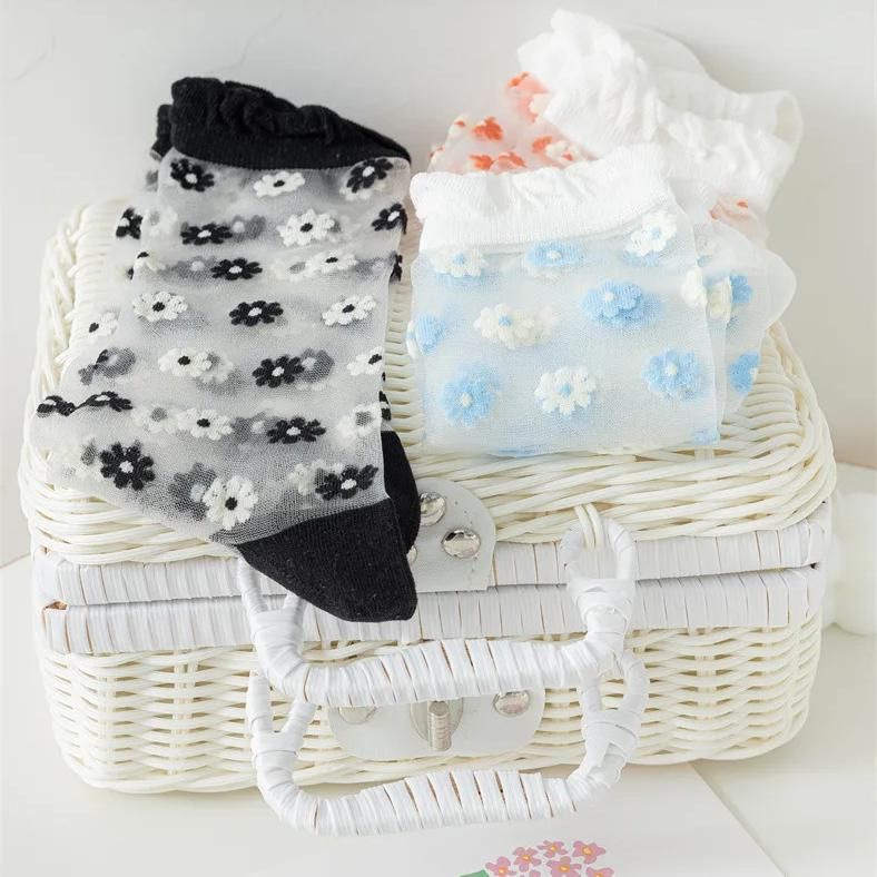Japanese Korean Floral Print Women Socks Summer Ultra-thin Transparent Crystal Silk Socks Harajuku Retro Girls Kawaii Cute Socks Japanese Korean Floral Print Women Socks Summer Ultra-thin Transparent Crystal Silk Socks Harajuku Retro Girls Kawaii Cute Socks