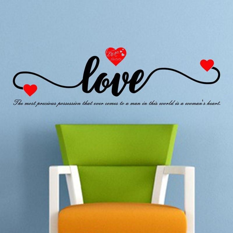 Romantic English Letter LOVE Heart Wall Sticker Home Decor Bedroom Living Room Background Mural Valentine's Day Decals Poster Romantic English Letter LOVE Heart Wall Sticker Home Decor Bedroom Living Room Background Mural Valentine's Day Decals Poster